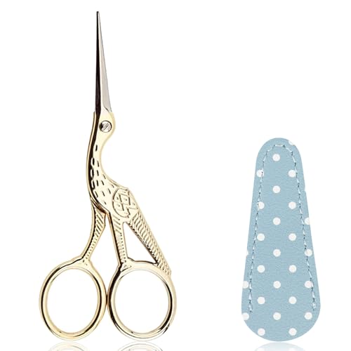 BIHRTC Small Craft 4.5Inch Embroidery Sewing Scissors Stainless Steel - style: Vintage Gold Bird