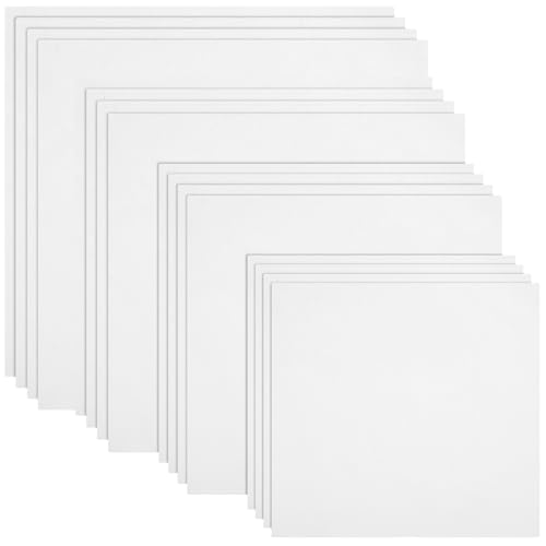 16 Pcs Embroidery Fabric Cloth, 5.9 to 11.8inch Embroidery Cloth Squares - color: White