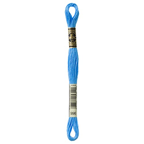 DMC 117-996 6 Strand Embroidery Cotton Floss, Medium Electric Blue, 8.7-Yard - color: Medium Electric Blue, size: 8.7 yards