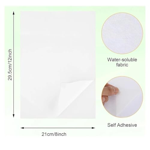 Sticky Water Soluble Embroidery Stabilizer Paper Stabilizer 6 Pcs Stick and Stitch Template Paper wash Away Embroidery Patterns - Allowed for Drawing Printting for Cross Stitch & Needlework