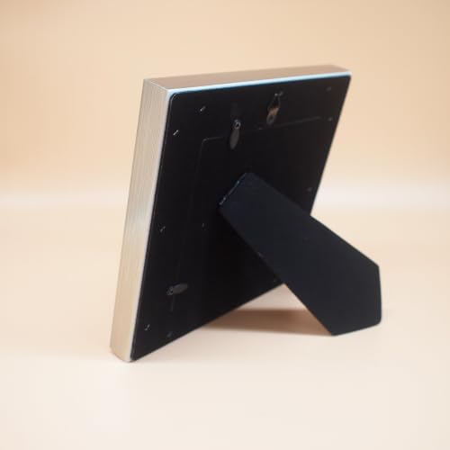 4x4 Silver Picture Frame, Real Glass, MDF, Black Backing, Wall/Tabletop - color: Silver, size: 4x4