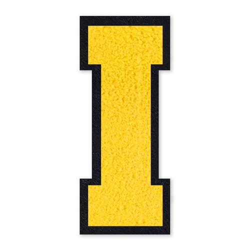 6 Inch Varsity Letter Patches Yellow Iron On Letters - color: Yellow, size: I