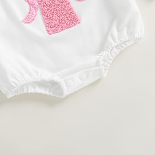 Newborn Baby Girl Clothes Cross Bow Embroidery Bubble Romper Pullover Sweatshirt Fall Winter Outfits 0-18M - color: White, size: 12-18 Months