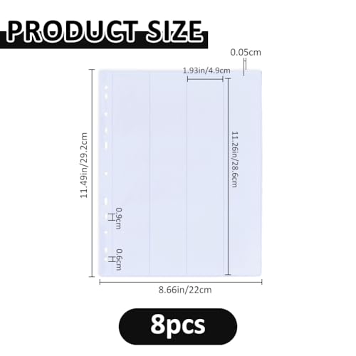 SUPERFINDINGS 8 Pack Embroidery Floss Binder Page Organizer for DIY Craft - size: 11.26x1.93"