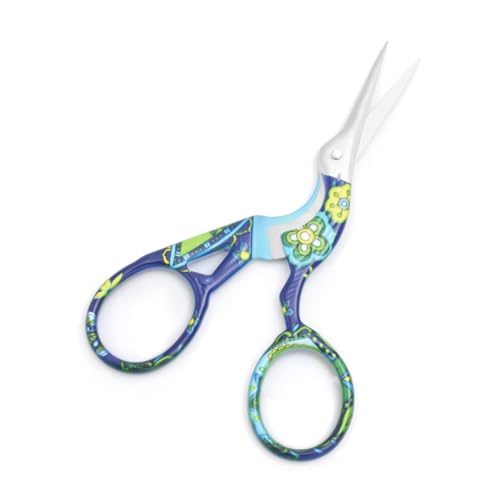 3.7" Sewing Embroidery Scissors with Cover for DIY Craft,Needlework - color: Green Flower