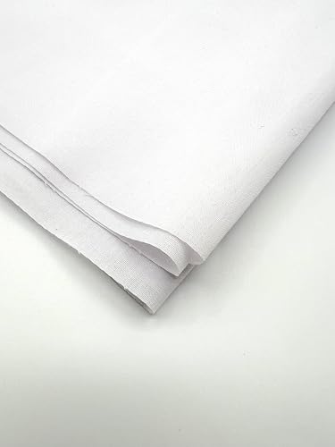 EOVEA - Cotton Polyester Fabric by The Yard – 60" Wide Broadcloth Fabric, Soft, Lightweight & Breathable Material for Lining, Curtains, Bedding, Skirts, Sewing Projects (White, 1 Yard) - color: White, size: 1 Yard