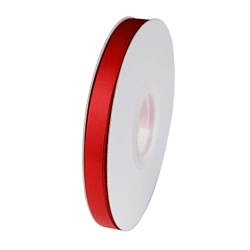 ITIsparkle 3/8" Inch Double Faced Satin Ribbon 50 Yards-Roll Set for Gift Wrapping Scrap Books Party Favor Hair Braids Baby Shower Decoration Floral Arrangement Craft Supplies, Red Ribbon - color: Red