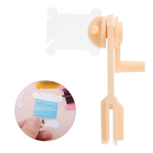 HARFINGTON 100pcs Embroidery Floss Bobbins with Bobbin Winder, Plastic Cross Stitch Thread Organizer Holder Cards Sewing Thread Sorting Tool Storage for Craft DIY Sewing, Clear - color: Clear