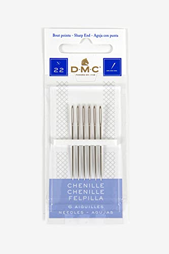 DMC 1768-22 Chenille Hand Needles, 6/pkg, Size 22