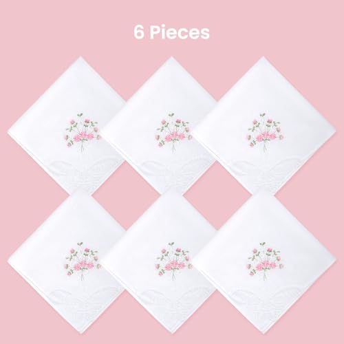 Selected Hanky Women's Cotton Handkerchiefs, Ladies Hankies, Pink Floral - color: Pink Floral