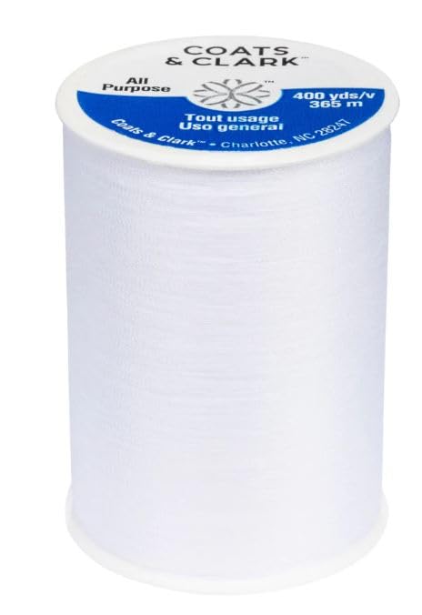 Coats & Clark Dual Duty All Purpose Sewing Thread 230A 400 Yards Each Spool 12 Pack Bundle with Bella's Crafts Needle Threaders (White Natural) - color: White Natural