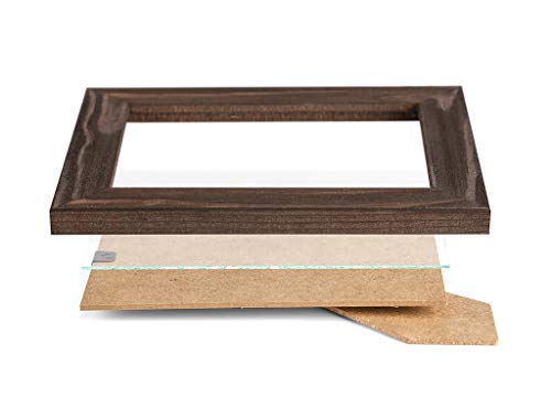 Rustic Wooden Square Picture Frames 8x8 - Set of 2-100% Natural Solid Eco Wood with Real Glass for Wall Mounting and Tabletop Photo Frame - Brown Wenge - color: Brown Wenge