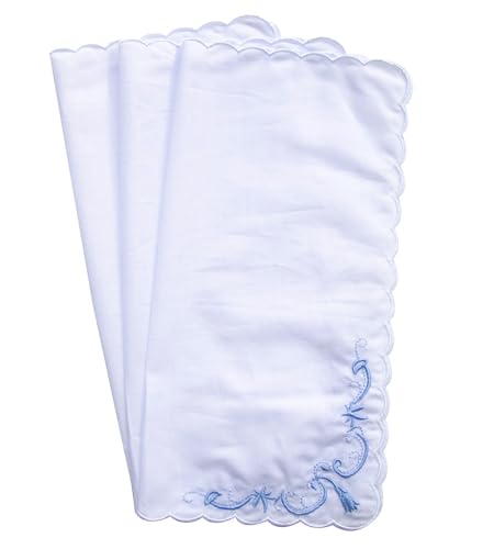 6 Pack of Ladies Embroidery Cotton Handkerchiefs Lace Wedding Hankies - color: Zww-w06
