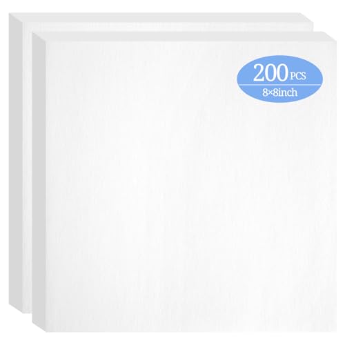 Tear Away Machine Embroidery Stabilizer Backing 8"x8" - 200 Precut Sheets - Medium Weight 1.8 oz- Fits 4x4 and 6x6 Hoops for Patches, Hats, Apparel & Small Embroidery Projects - size: 200 PCS 8 x 8 Inch