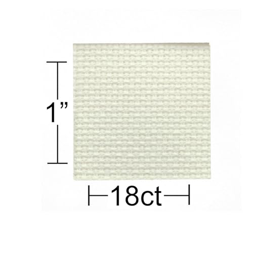 Essentials By Leisure Arts Aida Cloth, 18 Count, Antique White Cross Stitch Fabric, Embroidery Fabric, Cross Stitch Supplies for Crafting, Stitching, and Sewing Projects 30X36
