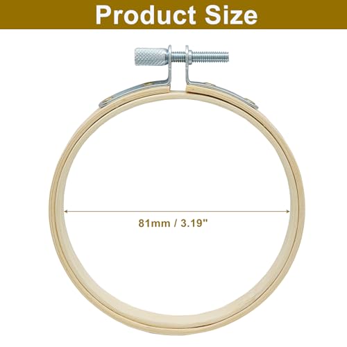 Unlorspy 6Pcs 3Inch Circle Embroidery Hoops, Round Wood - size: 3"