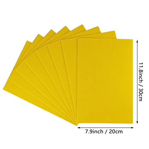 Jtnohx Stiff Felt, 2mm Thick Felt Sheets for Crafts, 8"x12" Hard Felt Fabric Squares 8Pcs for DIY Projects (Yellow) - color: Yellow
