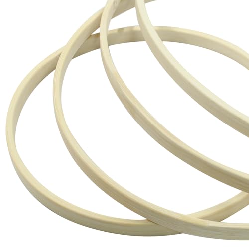 Unlorspy Wooden Bamboo Floral Hoops, 4 Sizes (6/8/10/12 inch), 12Pcs - size: 6/8/10/12 inch,12pcs