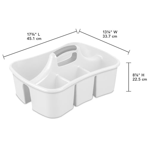 Sterilite Divided Ultra Caddy Storage Organizer for Bathroom, White, 4-Pack - size: 6 Pack