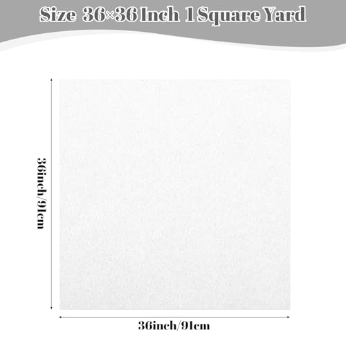 Felt Fabric 36" X 36"(1 Square Yard) (White) - color: White, size: 36" X 36"