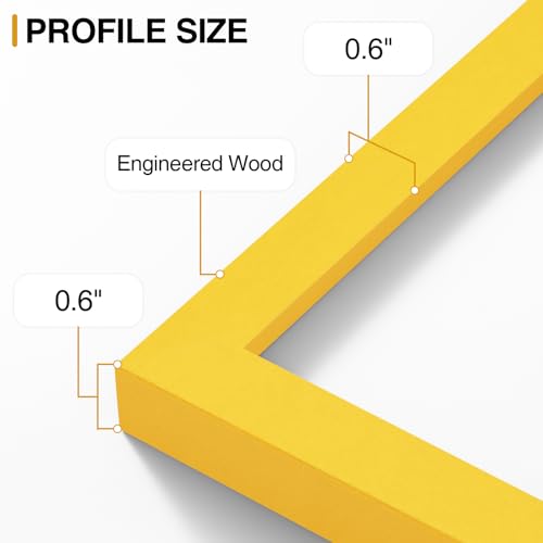 Vittanly 4x4 Picture Frame for Wall or Tabletop, Yellow - color: Yellow, size: 4x4