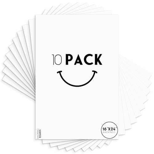 Golden State Art 16x24 White Backing Board, 10 Pack Backer Board for Print - size: 16x24