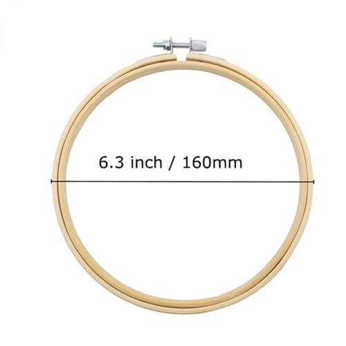 Lamvbls 6 Inch Embroidery Hoop, Adjustable Bamboo Circle Cross Stitch Hoop Ring, Wooden Embroidery Frame for Art Craft Sewing - size: 6 inch
