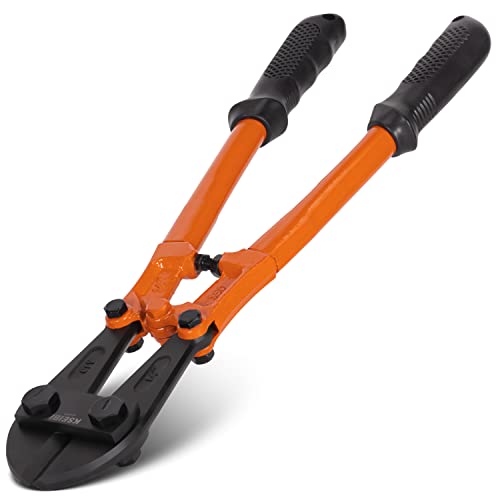 KSEIBI 141575 Small Bolt Cutters 14 inch, Heavy Duty Chrome Vanadium Wire Bolt Cutter with Soft Grip Ergonomic Handle, Ideal for Cutting Small Fences, Steel Wire, Chains, Screws, Locks, and Rivet - size: 14 Inch-350MM