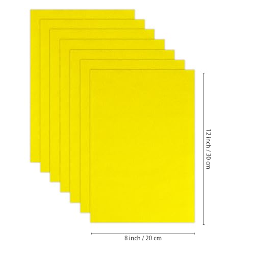 Jtnohx Soft Felt Sheets Color Felt Fabric for Sewing Yellow 7Pcs 8"x12" 1mm - color: Yellow