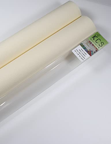 KCS 2 pc of 15" x 18" Counted Cross Stitch Cotton Aida Cloth Needlework Fabric (Cream, 18CT) - color: Cream, size: 18CT