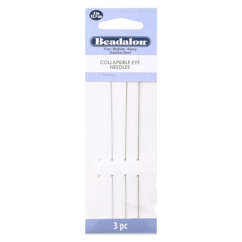 Beadalon Collapsible Eye Beading Needles - 5 Inches, Variety 3 pk, 3 pc - style: 5 inches