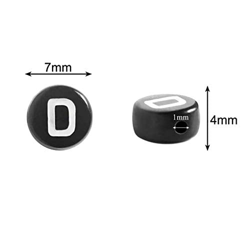 Amaney 1400pcs 4×7mm Black Round Acrylic Alphabet Letter Beads A-Z and Number Beads for Jewelry Making Bracelets Necklaces Key Chains - color: Black&Number, size: 7x4mm