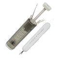 Pop-Up Needle Box Magnetic Needle Case, Sewing Needles Dispenser with 18Pcs Sewing Needles 3 Sizes and 2-in-1 Seam Ripper and Threader, Compact Sewing Kit Portable Basic DIY Home Repair - color: Whit-grey