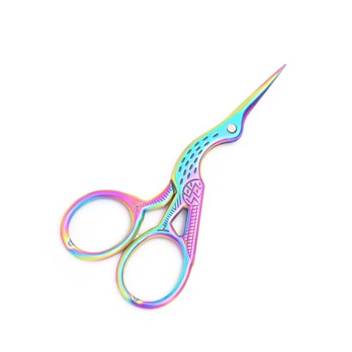 3.7" Sewing Embroidery Scissors with Cover for DIY Craft,Needlework - color: Rainbow