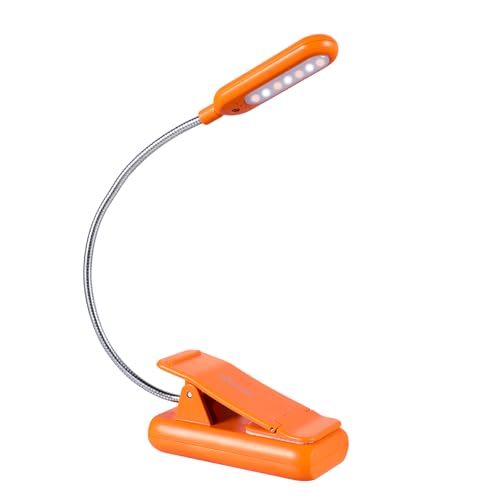 VAVOFO Rechargeable Book Light, Blue Light Blocking, Amber 1600K Clip On Reading Light, Eye Care 7 LEDs Kids Book Light for Reading in Bed with Power Indicator for Bookworms (Neon Orange) - size: 1-Pack Neon Orange