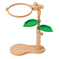 Sherbo Tall Embroidery Hoop Stand with 7 Inch Beech Wood Hoop and 2 Green Accessory Trays, Adjustable Rotating Hands-Free Tabletop or Lap Holder for Cross Stitch - style: Adjustable