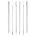 uxcell 6 Pcs Large Eye Sewing Needles, 3.94 Inch 3mm Steel Embroidery Thread Needle Sewing Big Eye Needle Knitting Needles for Hand Sewing Art Crafts, Silver - size: 100mm, 3mm