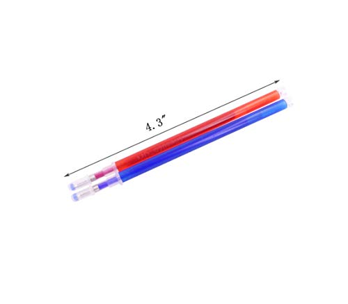 100 Pcs Heat Erasable Fabric Refills Patchwork Marking Pens High Temperature Disappearing Ink Fabric Markers for Embroidery Cross Stitch Handicarft Needlework Tailors Sewing Quilting and Dressmaking - color: Blue