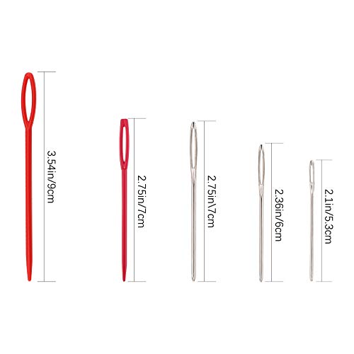 AIEX 30Pcs Plastic Sewing Needles and 9Pcs Large Eye Blunt Needles, Colorful Safety Yarn Lacing Weaving Sewing Needles for Kids Craft Needle Projects