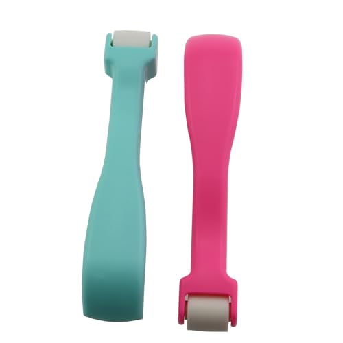 ZHYOHEN 2PCS Sewing Tools Seam Roller Rose Red Green Push Wheel Pressing Wheel Scratching Wheel for Quilts Clothes Carpets Plastic Paddle Wheel