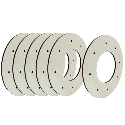 Hitefu 8 Inch Wooden Wreath Form, 6 Packs, 5mm Thickness - style: 8 In