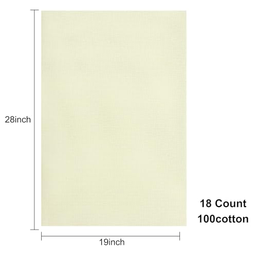 Aida Cloth 18 Count Cross Stitch Fabric,19×28inch (18CT,Off White) - color: Off White, size: 18CT