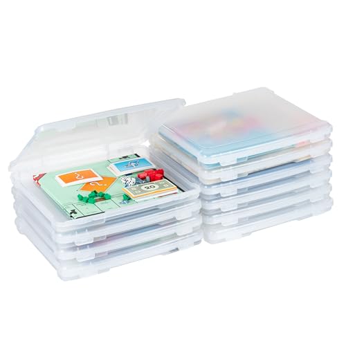 IRIS USA Board Game Storage |Made in USA| Slim Craft Case (10-Pack) - Clear - size: 10 Pack