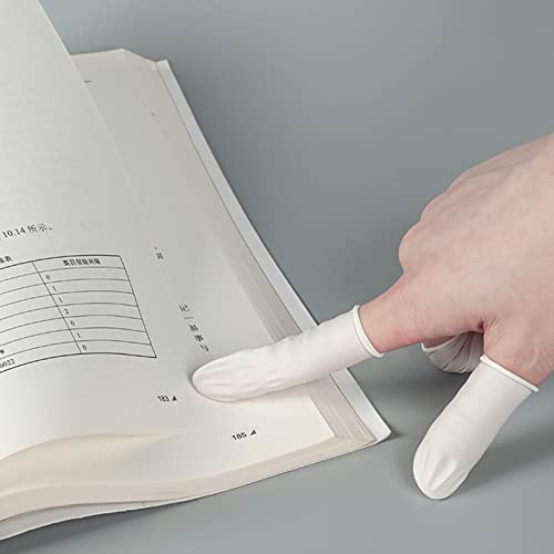 BTYMS 400 Count Latex Finger Cots Large Fingertip Gloves Disposable Finger Rubber Tips Protector Anti-Static - size: Large (Pack of 400)
