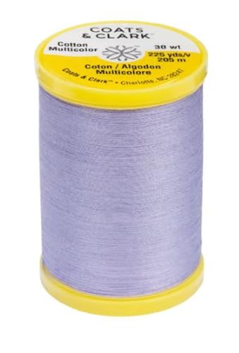 Coats & Clark Cotton All Purpose Sewing Thread 100% Mercerized Cotton 225 Yards Each Spool S970 2 Pack Bundle with 3 Bella's Crafts Needle Threaders (Lilac) - color: Lilac