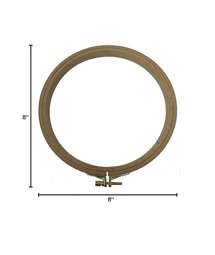 Nurge Premium Quality Beech Wood Embroidery Hoop, Cross Stitch Hoop with Gold Plated Adjustable Brass Screw for DIY Projects Ideal for Crafters,Beginners & Professionals - 8.66" Diameter & 0.31" Thick - size: 8.66" / 220mm Dia