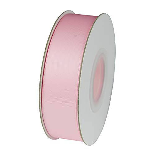 ITIsparkle 1" Inch Double Faced Satin Ribbon 50 Yards-Roll Set for Gift Wrapping Scrap Books Party Favor Hair Braids Baby Shower Decoration Floral Arrangement Craft Supplies, Light Pink Ribbon - color: Light Pink
