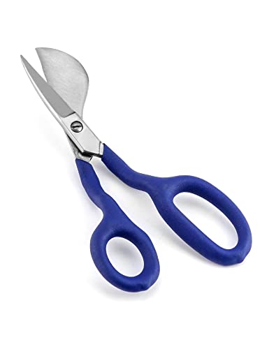 QWORK Duckbill Shears, 7 in Duckbill Applique Scissors, for Carpet Pile, Carpet Punch - Blue - size: 1 Pc