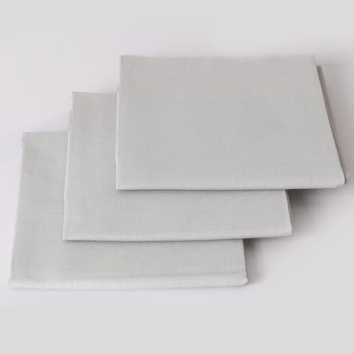 3 Pieces 18 x 21 Inches Cotton Fabric Precut Quilting Fabric Bundles Solid Colors Layer Cakes Quilt Material for DIY Craft Sewing Embroidery (Light Grey) - color: Light Grey