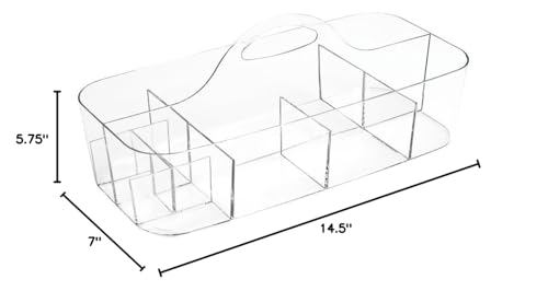 iDesign Clarity Cosmetic Organizer Tote for Vanity Cabinet to Hold Makeup, Beauty Products - Clear 14.5" x 7" x 5.75" (Pack of 4) - size: Large (Pack of 4)